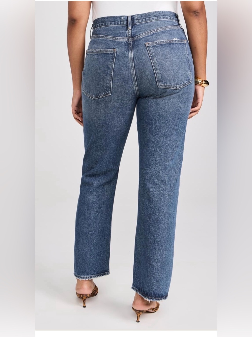 AGOLDE High Rise 90s Straight Jeans Size 30 Medium Wash Button Fly - Picture 3 of 8